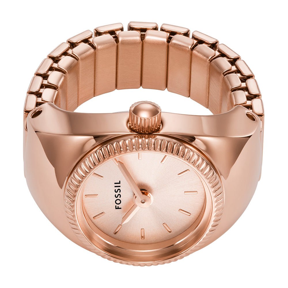 Fossil Watch Ring Rose Gold Dial and Rose Gold Steel Bracelet 15mm Women's Watch | ES5247 | TIME Watches