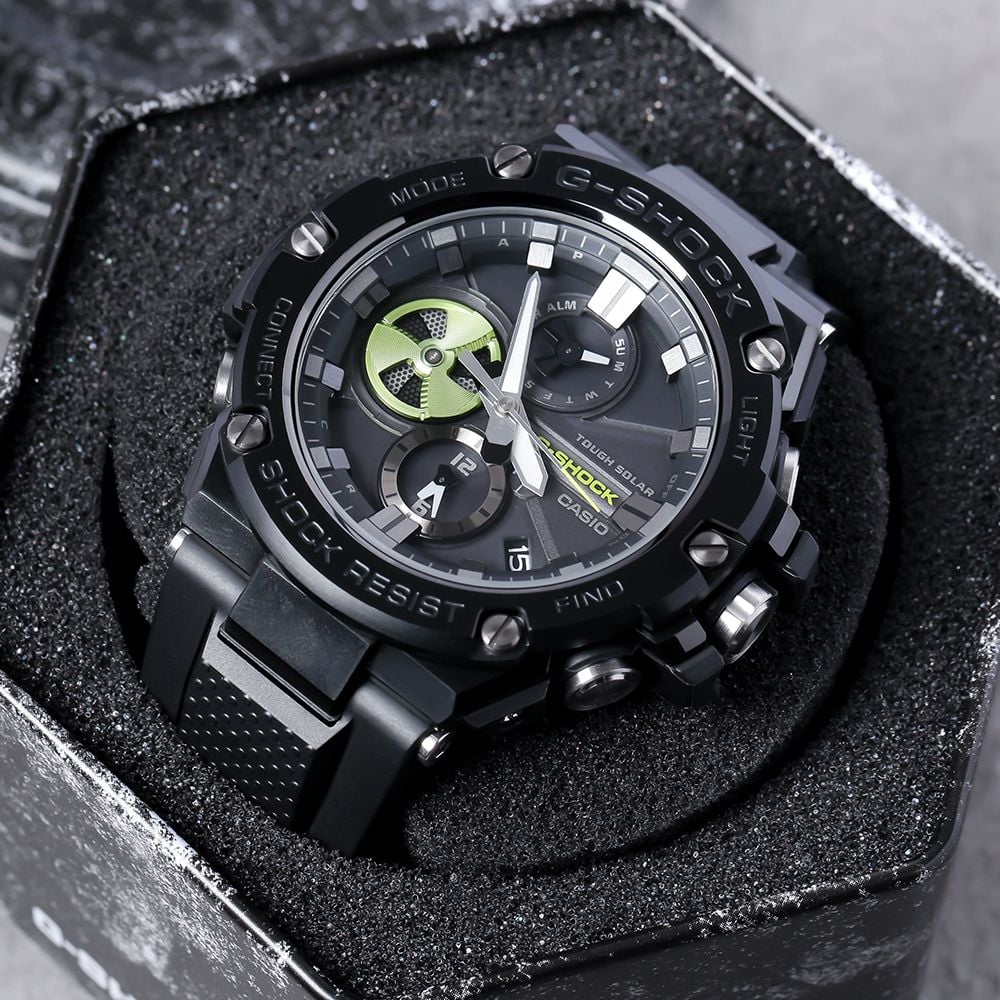 Casio G-Shock Black Dial Calendar Stainless Steel Men’s Watch | GST-B100B-1A3DR