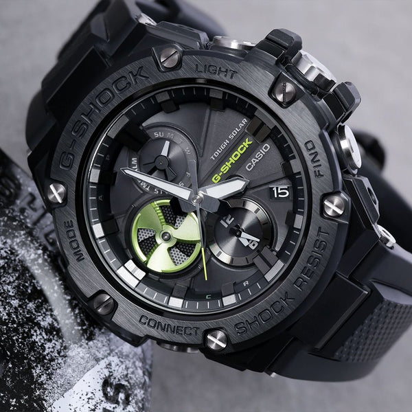 Casio G-Shock Black Dial Calendar Stainless Steel Men’s Watch | GST-B100B-1A3DR
