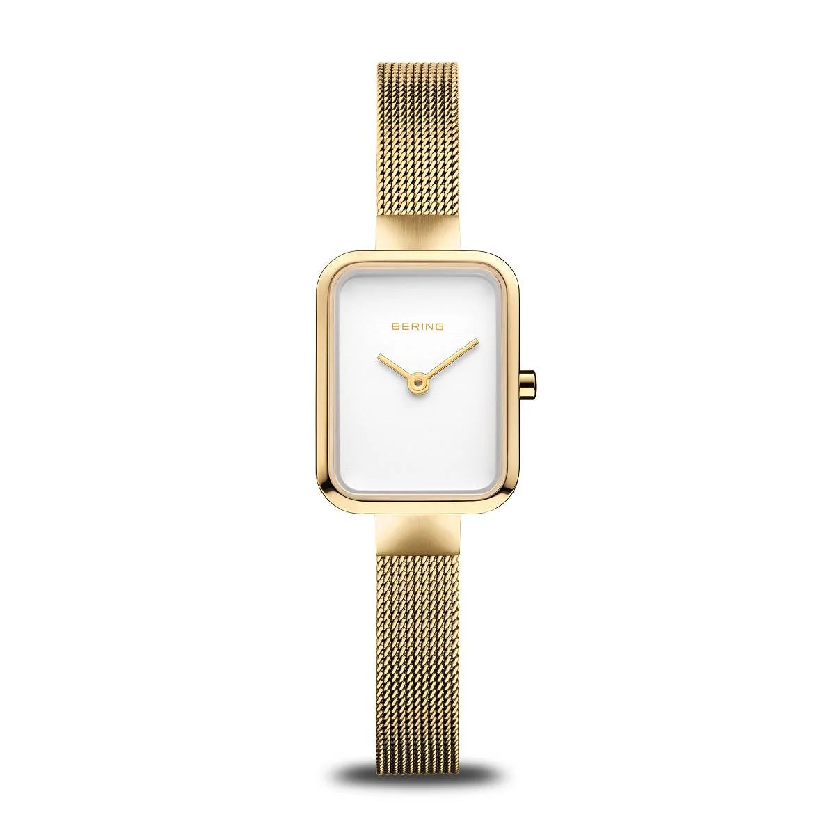Bering White Rectangular Dial Gold Brushed Women's Watch | 14520-334