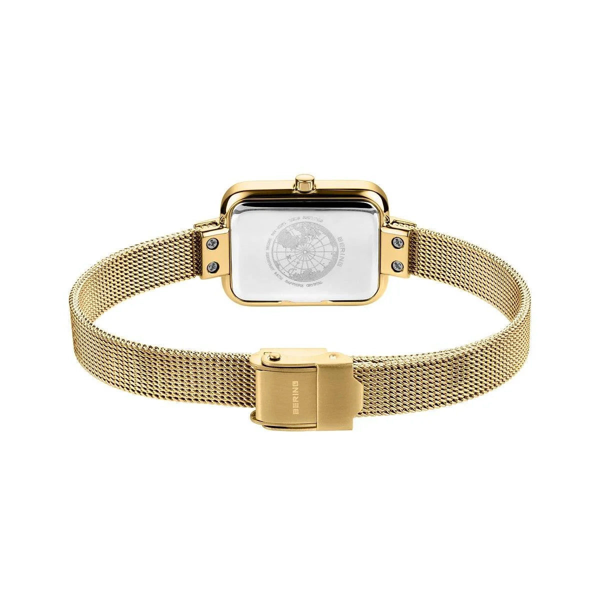 Bering White Rectangular Dial Gold Brushed Women's Watch | 14520-334