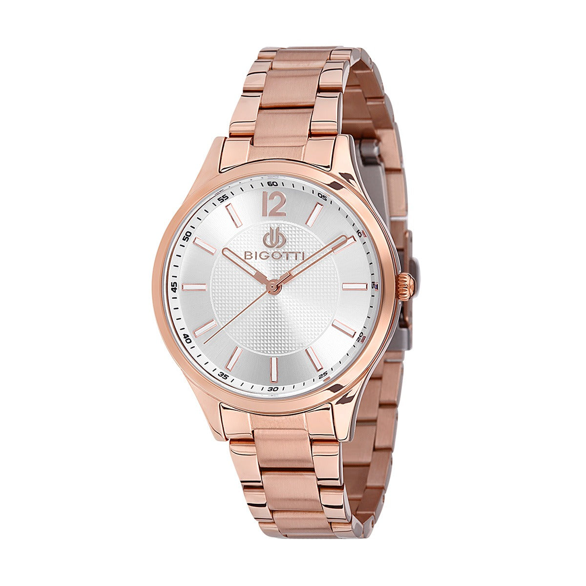 Bigotti Stainless Steel Rose Gold Tone Women's Watch | BGT0258-2