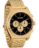 Nixon Gold Tone black Dial Chronograph Unisex Watch | A9725333-00