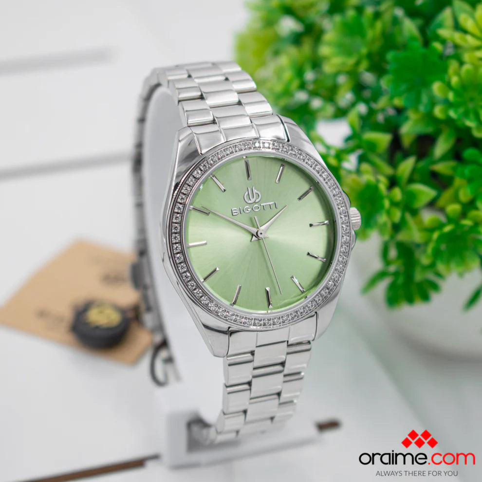 Bigotti Women's Stainless Steel Green Dial Watch | BG.1.10497-2
