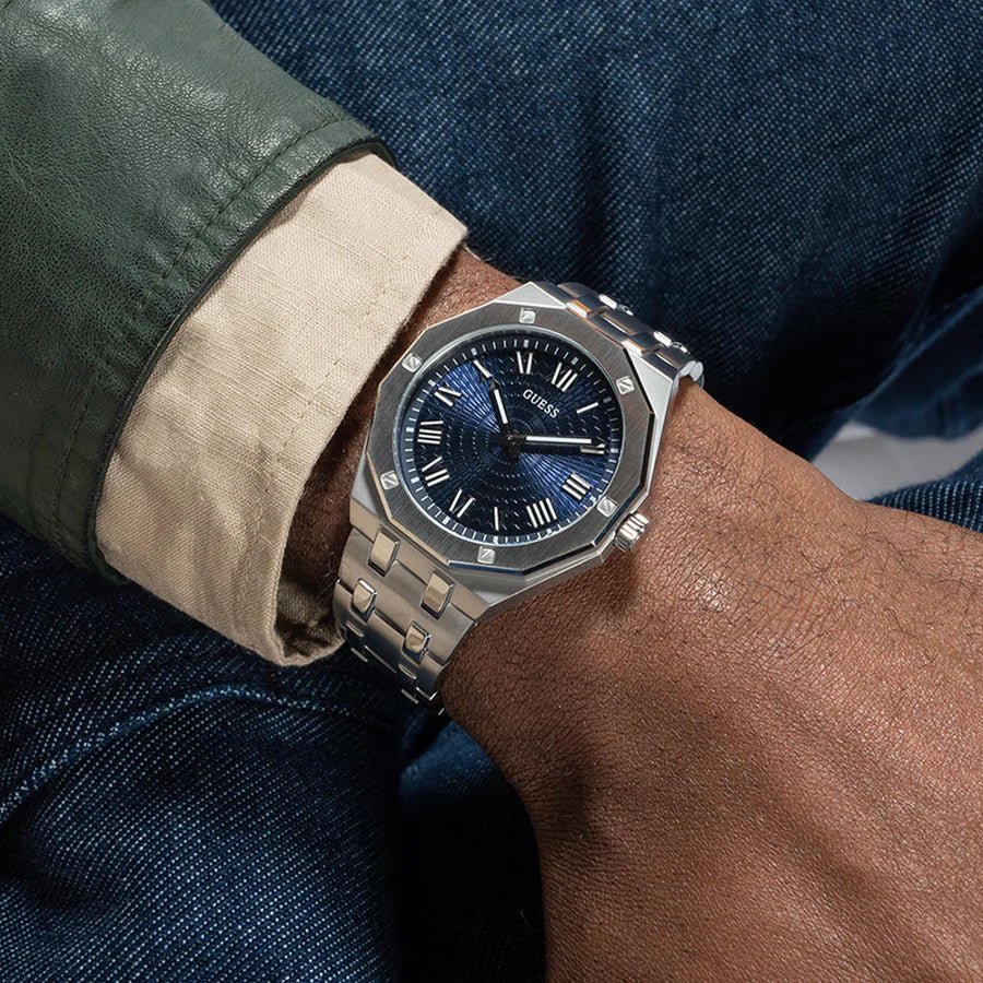 Guess Blake Silver Stainless Steel Men's Watch | GW0575G4 | Time Watch Specialists