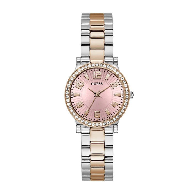 Guess Fawn Pink Dial Two - Tone Stainless Steel Woman's Watch | GW0686L4 | Time Watch Specialists