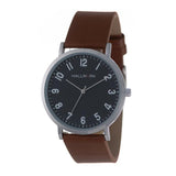 Hallmark Leather Brown Strap Black Dial Men's Watch | HL1485B | Time Watch Specialists