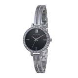Hallmark Silver Glam Black Dial Woman's Watch | HE1505B | Time Watch Specialists