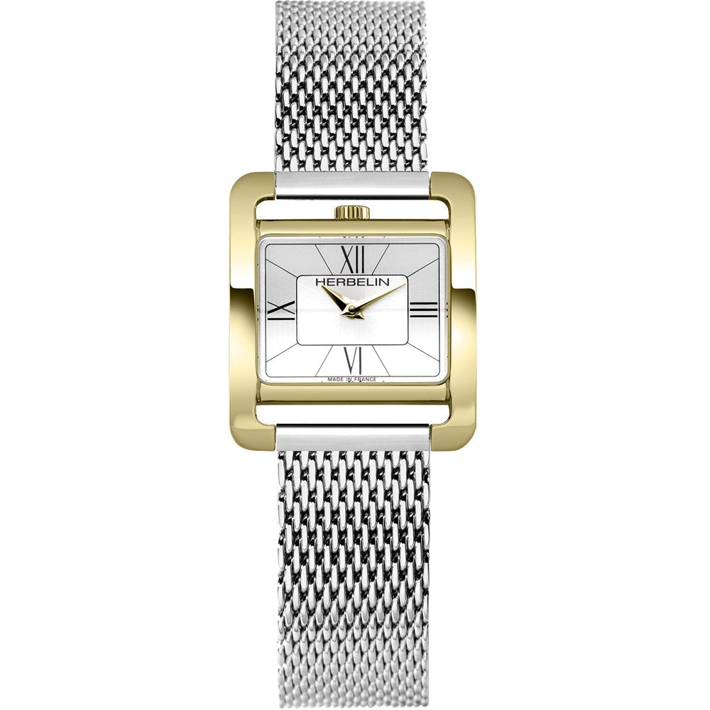 HERBELIN 5th Avenue Quartz Bicolour and Milanese Mesh 26mm Women's Watch | 17137P08B | TIME Watches