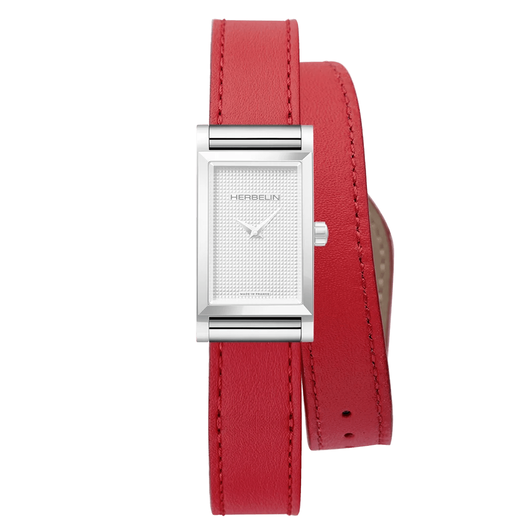 HERBELIN Antarès Interchangeable Double Wrap Leather Strap Chili Red | BRAC.17048.68/A | TIME Watches