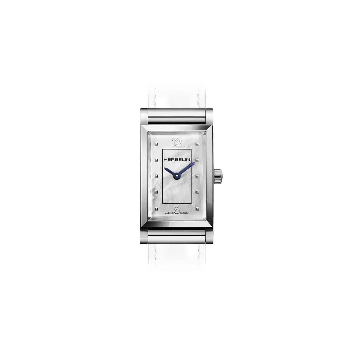 HERBELIN Antarès Rectangle Case Steel and Mother of Pearl Women's Watch | H17444AP19N | TIME Watches