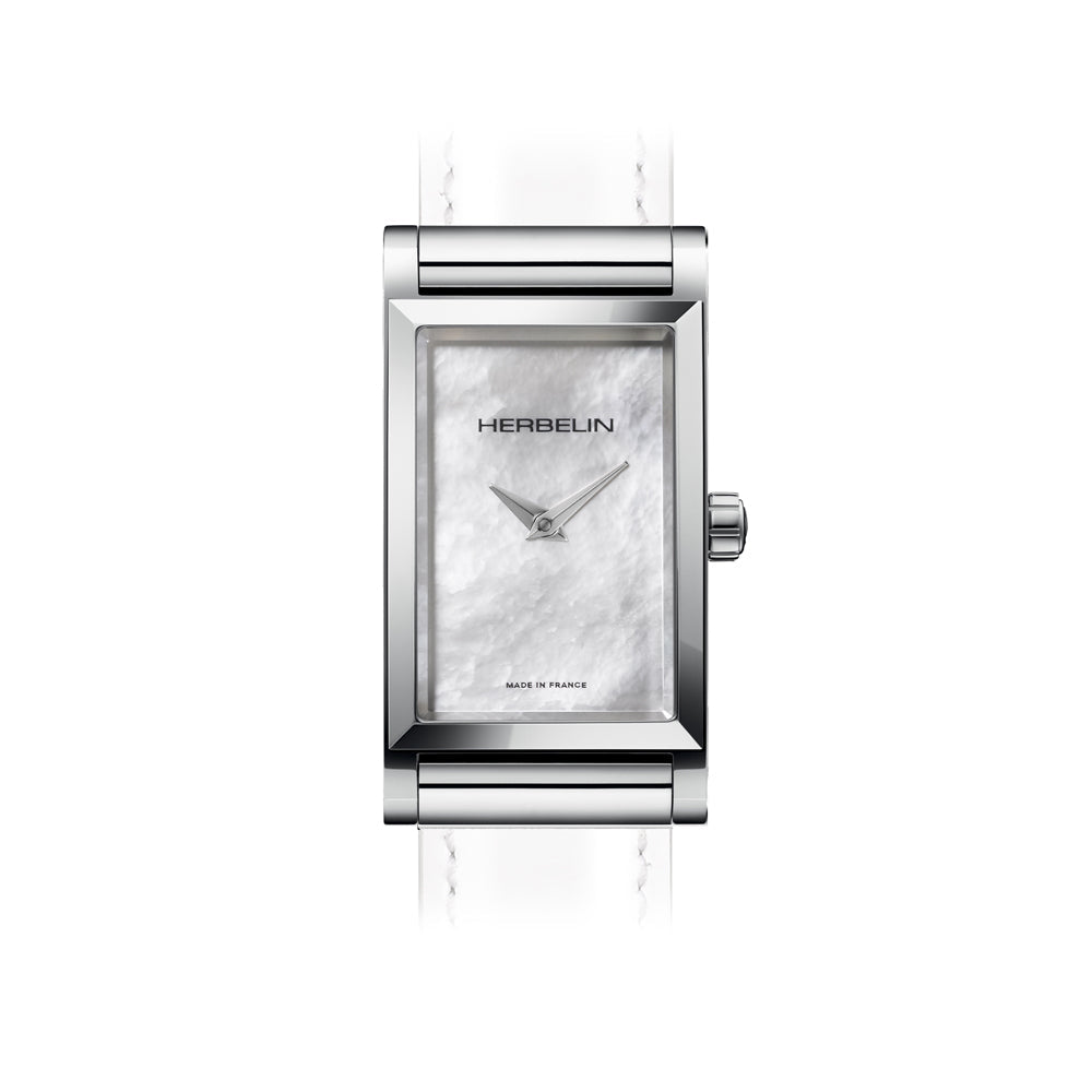 HERBELIN Antarès Rectangle Case Steel and Mother of Pearl Women's Watch Head | H17444AP09 | TIME Watches