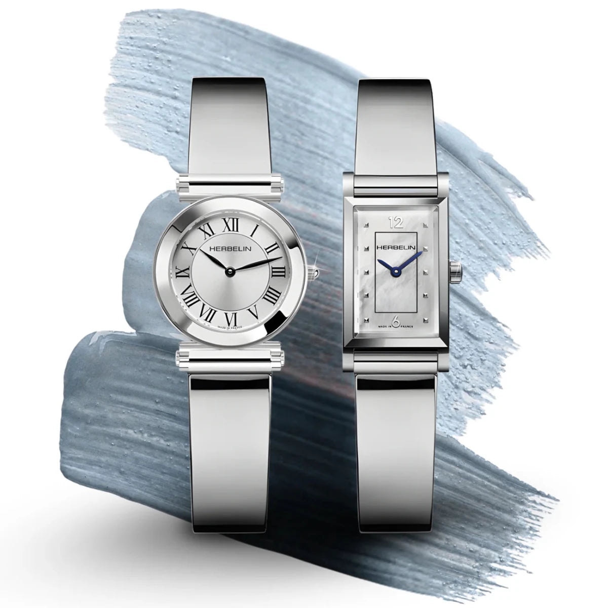 HERBELIN Antarès Round Case Steel and Mother of Pearl Women's Watch | H.17447/29 | TIME Watches