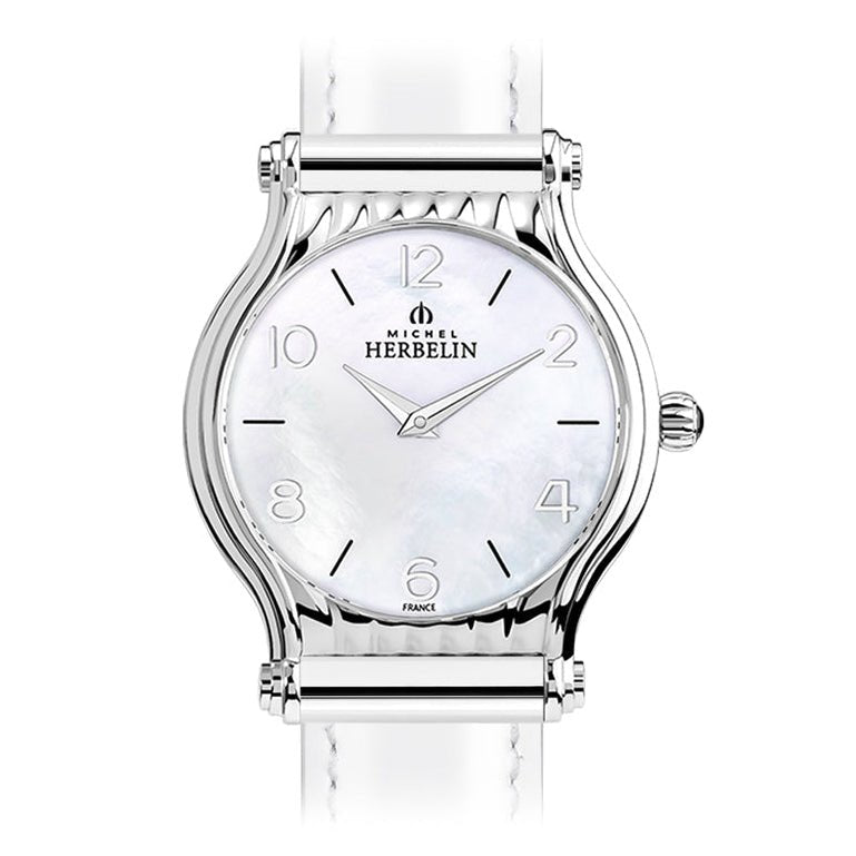 HERBELIN Antarès Round Case Steel and Mother of Pearl Women's Watch | H.17447/29 | TIME Watches