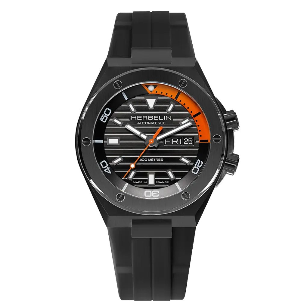 HERBELIN Cap Camarat Automatic Diver Black 42mm Men's Watch | 1745N14CA | TIME Watches