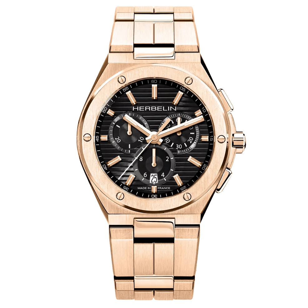 HERBELIN Cap Camarat Chronograph Rose Gold Steel 42mm Men's Watch | 37645BPR14 | TIME Watches