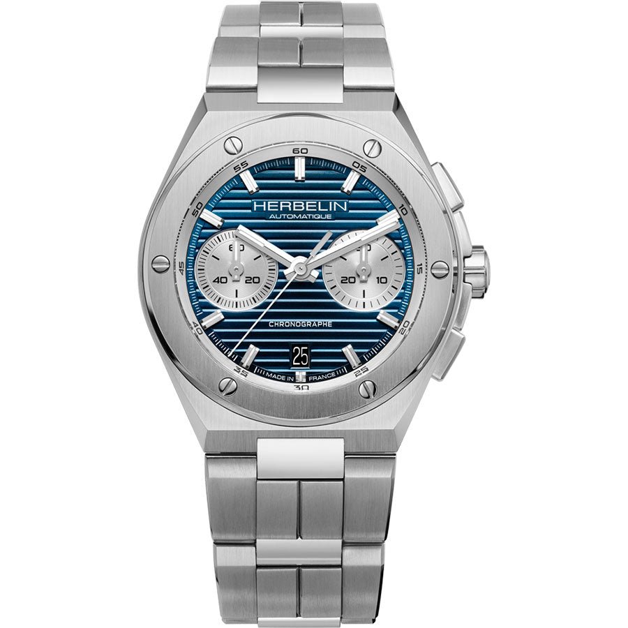 HERBELIN Cap Camarat Chronograph Steel and Blue 42mm Men's Watch | 245B25 | TIME Watches