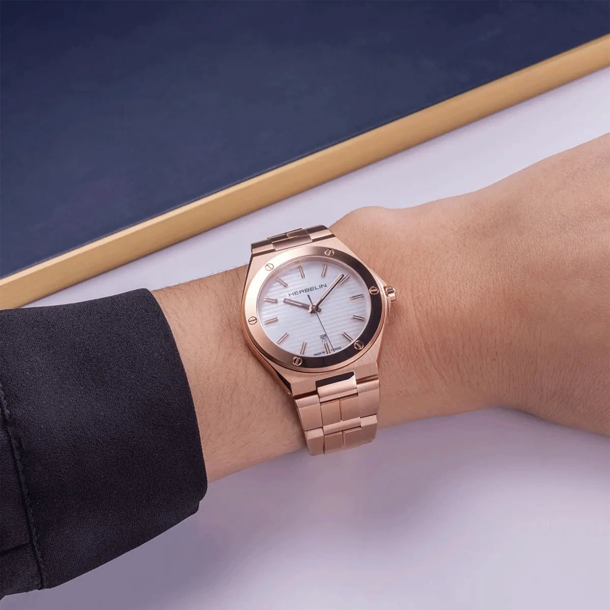 HERBELIN Cap Camarat Quartz Rose Gold and Mother of Pearl 33mm Women's Watch | 14545BPR19 | TIME Watches