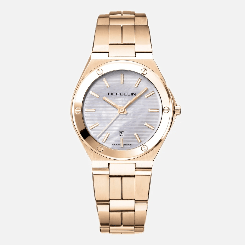 HERBELIN Cap Camarat Quartz Rose Gold and Mother of Pearl 33mm Women's Watch | 14545BPR19 | TIME Watches