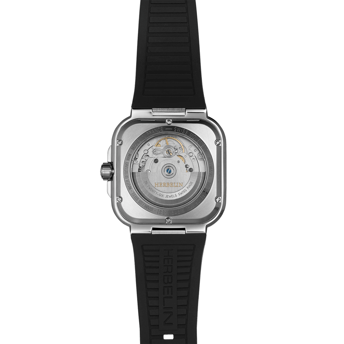 HERBELIN Cap Camarat Square Automatic Steel and Black 39mm Men's Watch | 1646A14CA | TIME Watches