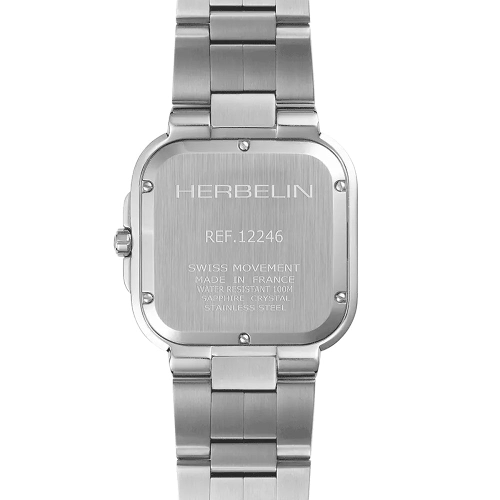 HERBELIN Cap Camarat Square Steel and Blue 39mm Men's Watch | 12246B15 | TIME Watches