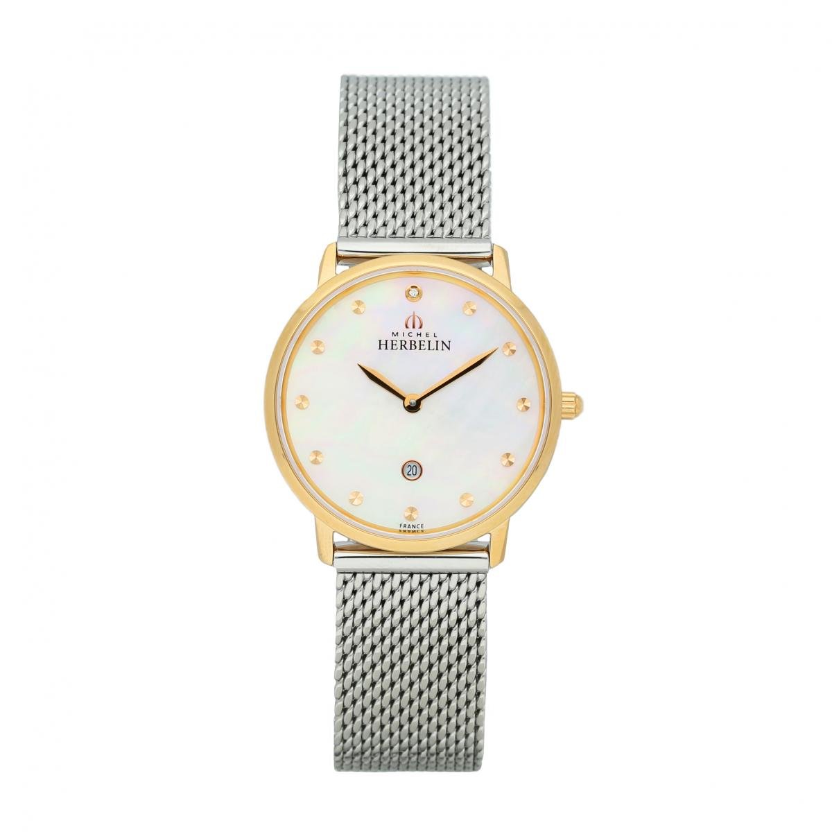 HERBELIN City Quartz Milanese Mesh Mother of Pearl Dial 30mm Women's Watch | 16915/PR59B | TIME Watches