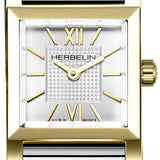 Herbelin Antares Silver Guilloche Dial Gold PVD Interchangeable Women’s Watch | H17144P08