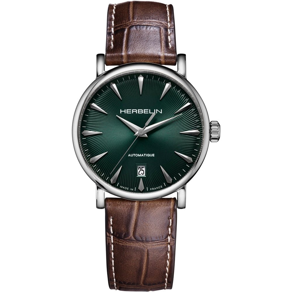 HERBELIN Insiration Steel and Brown Leather 38mm Men's Watch | 2047AP16MA | TIME Watches