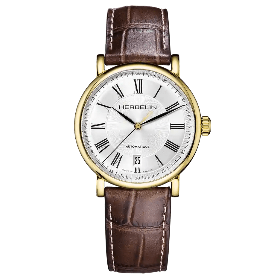 HERBELIN Inspiration Automatic Steel / / Leather 38mm Unisex Watch | 2047P08MA | TIME Watches