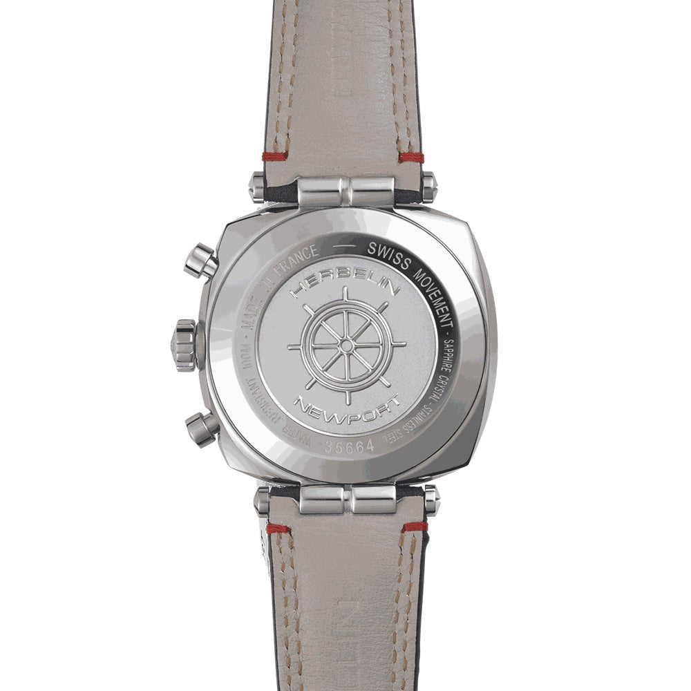 HERBELIN Newport Heritage Chronograph Steel and Textile 42mm Men's Watch | 35664AP25X | TIME Watches
