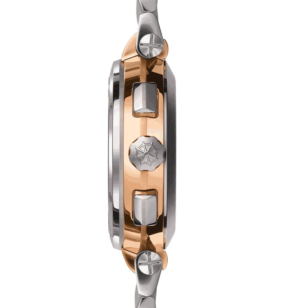 HERBELIN Newport Lady Chronograph Steel / Rose Gold / Mother of Pearl Diamond Dial / Steel Bracelet 34mm Women's Watch | 35688/BTR89 | TIME Watches