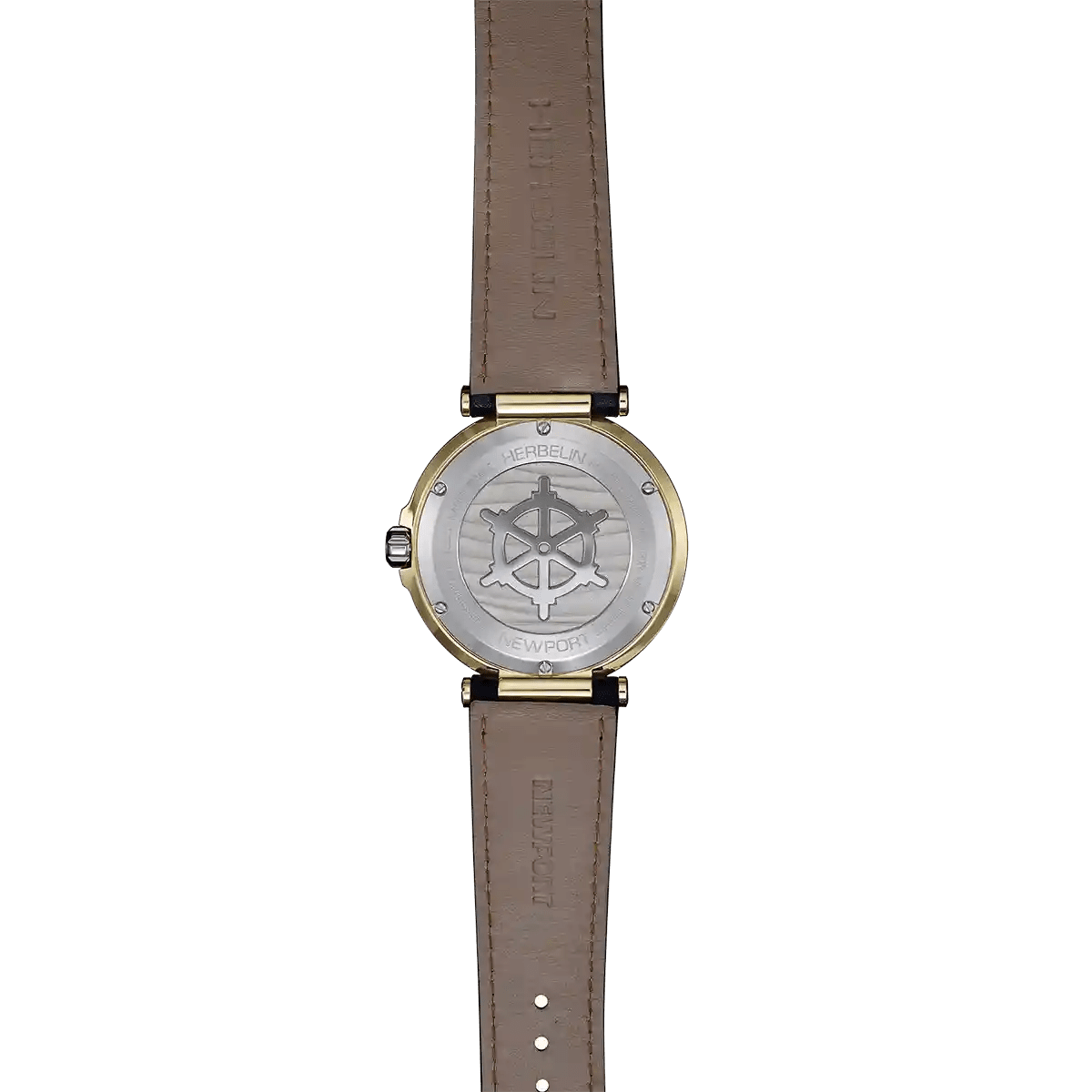 HERBELIN Newport Quartz Steel Gold and Leather 40mm Men's Watch | 18389T1N35 | TIME Watches