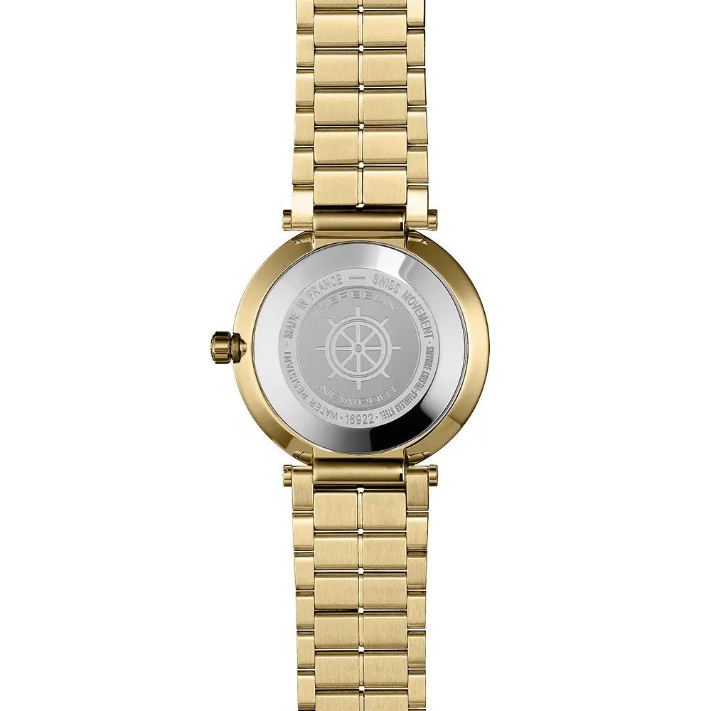 HERBELIN Newport Slim Quartz Yellow Gold and Mother of Pearl 32mm Women's Watch | 16922BP09 | TIME Watches