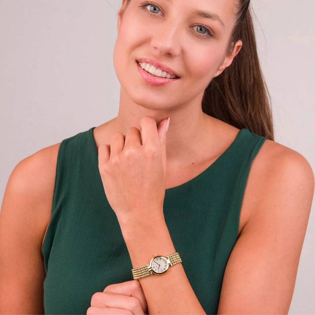 HERBELIN Perles Quartz Yellow Gold / Beaded Bracelet 24mm Women's Watch | 16873BP08 | TIME Watches