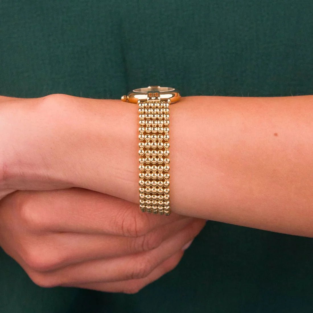 HERBELIN Perles Quartz Yellow Gold / Beaded Bracelet 24mm Women's Watch | 16873BP08 | TIME Watches