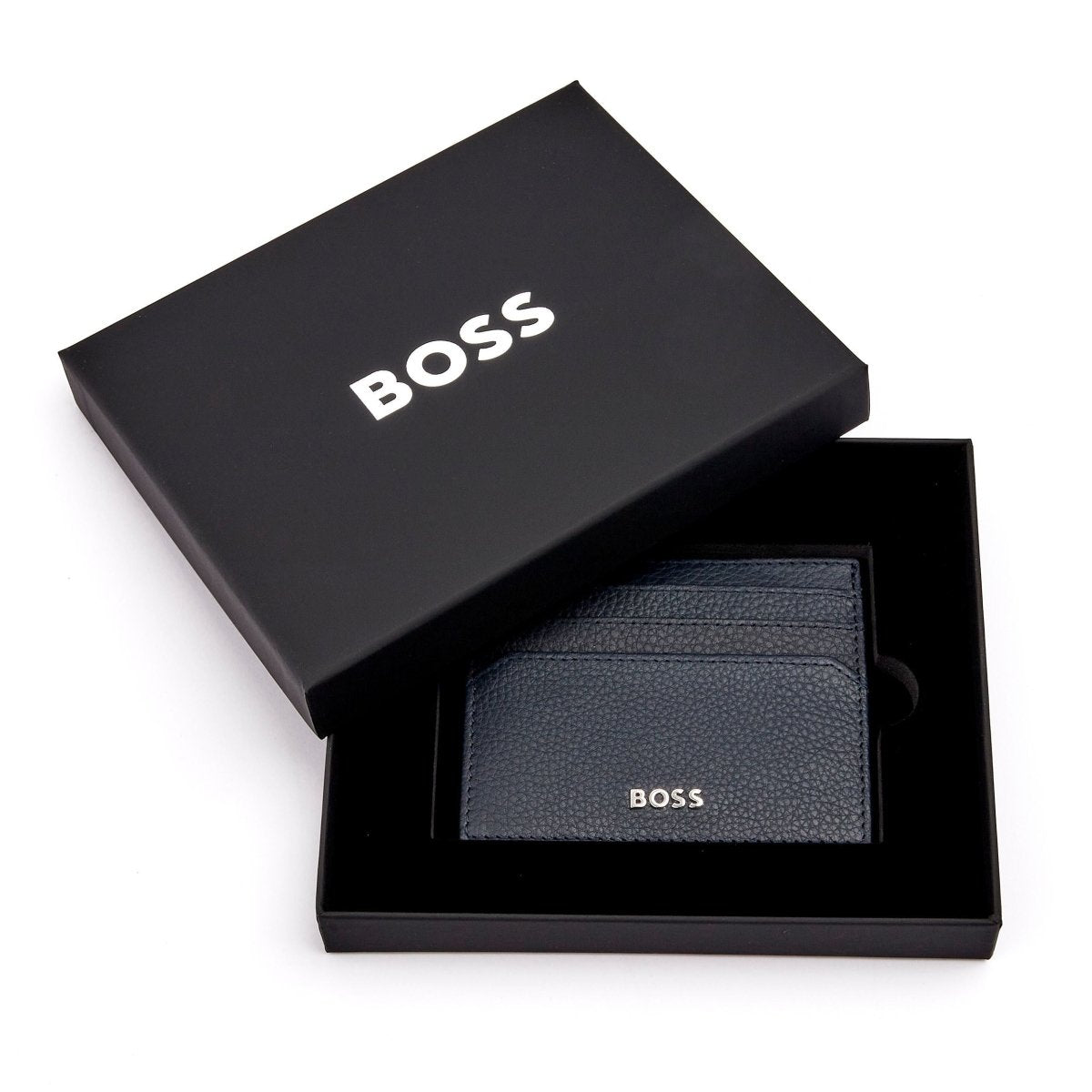 HUGO BOSS Classic Grained Navy Card Holder | HLC416N | TIME Watches