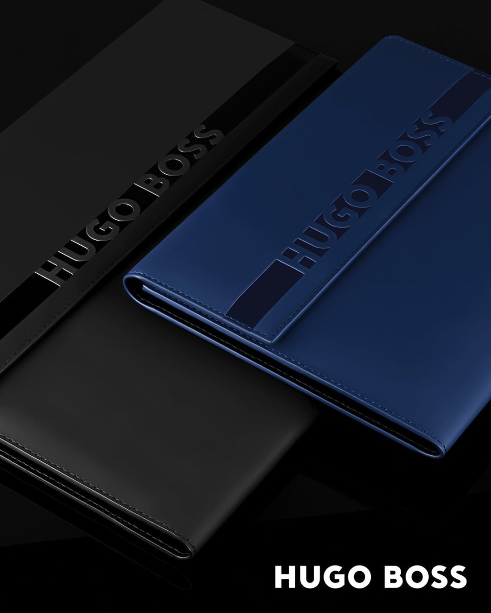 HUGO BOSS Conference Pinstripe Black A5 Folder | HDF309N | TIME Watches