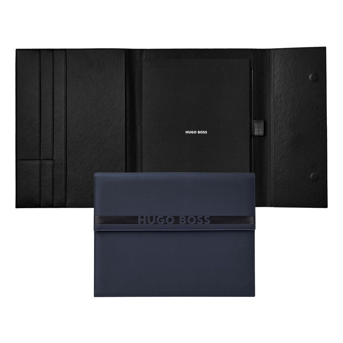 HUGO BOSS Conference Pinstripe Black A5 Folder | HDF309N | TIME Watches