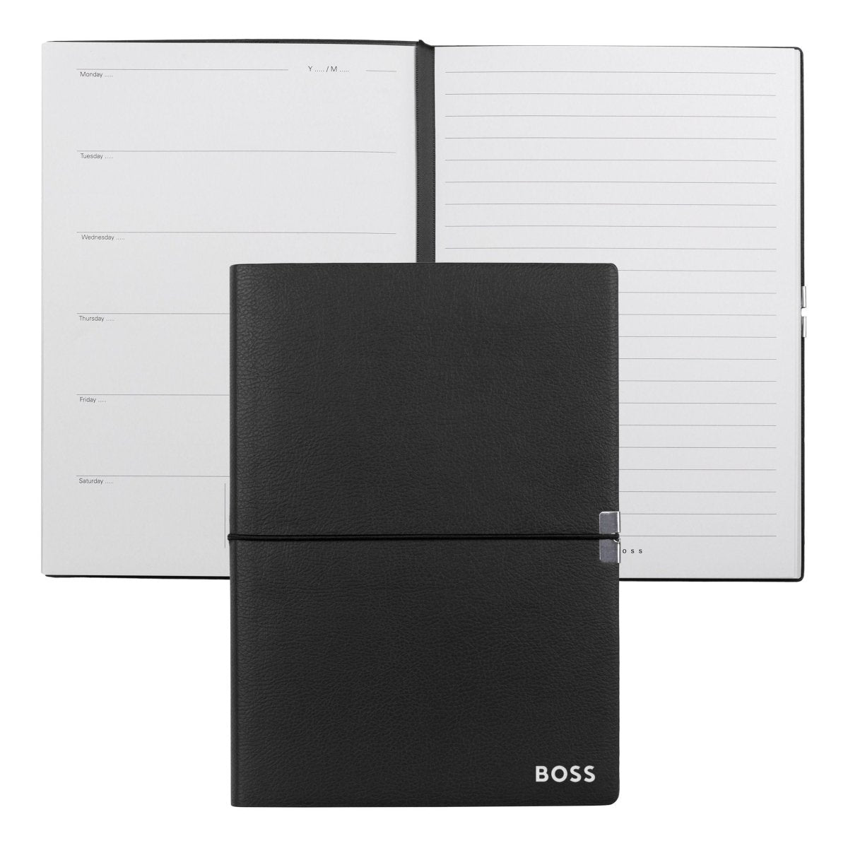 HUGO BOSS Elegance Black Agenda A5 Notebook | HNH124AA | TIME Watches