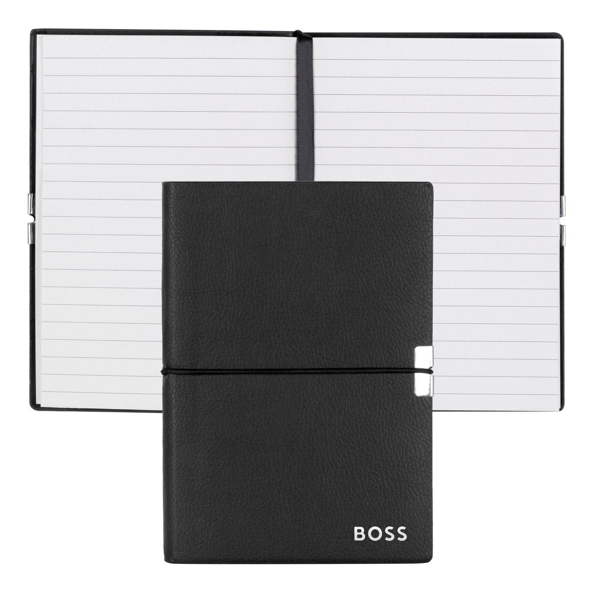 HUGO BOSS Elegance Black Lined A6 Notebook | HNM124AL | TIME Watches