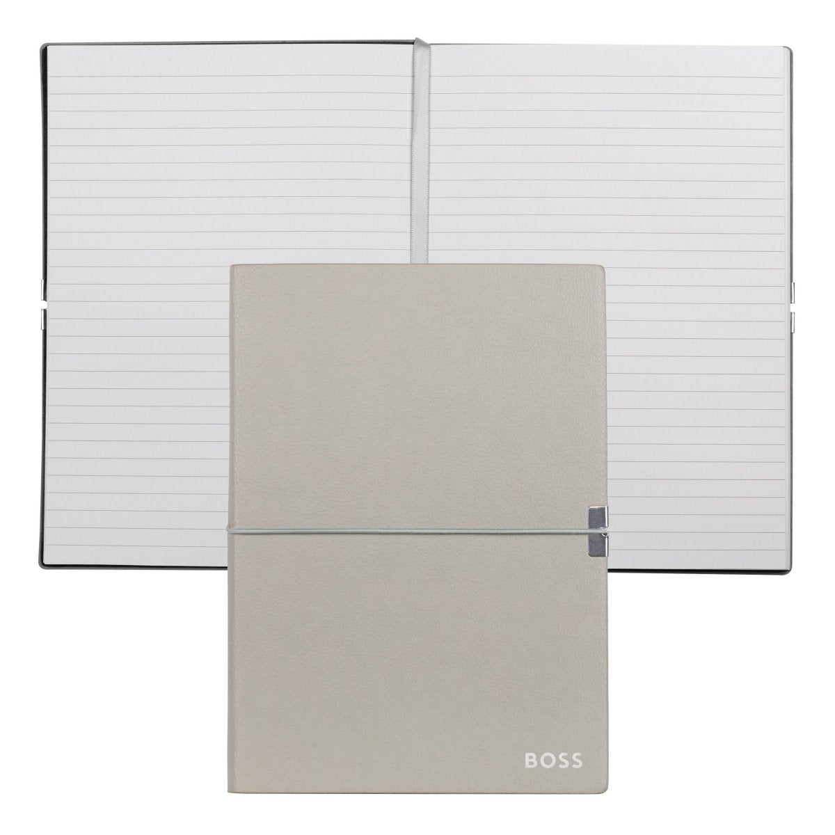 HUGO BOSS Elegance Grey Lined A5 Notebook | HNH124KL | TIME Watches