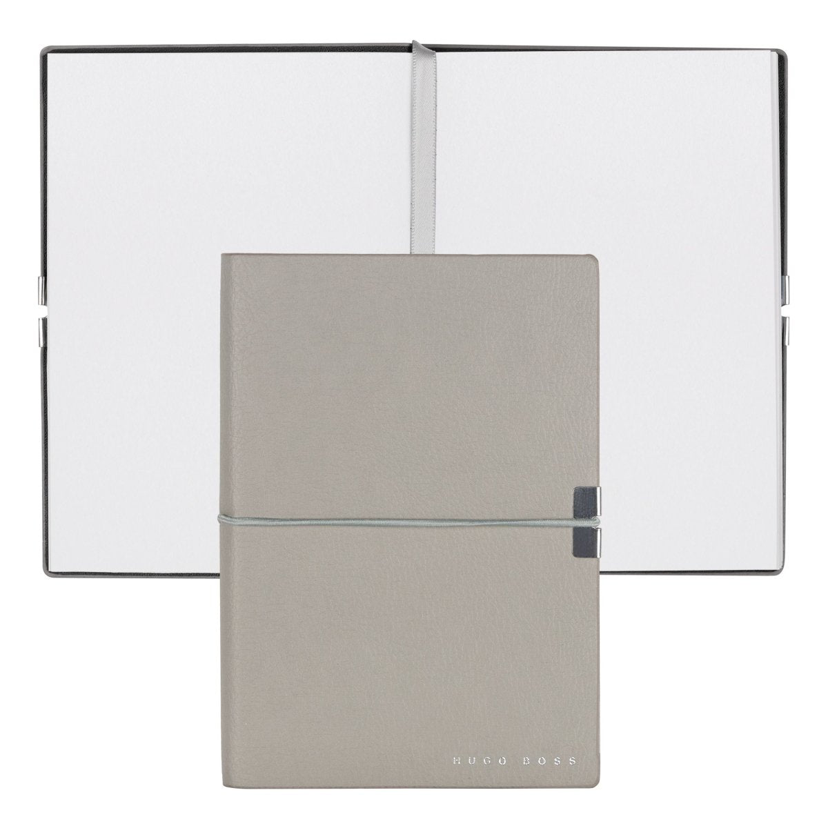 HUGO BOSS Elegance Grey Plain A6 Notebook | HNM124KP | TIME Watches