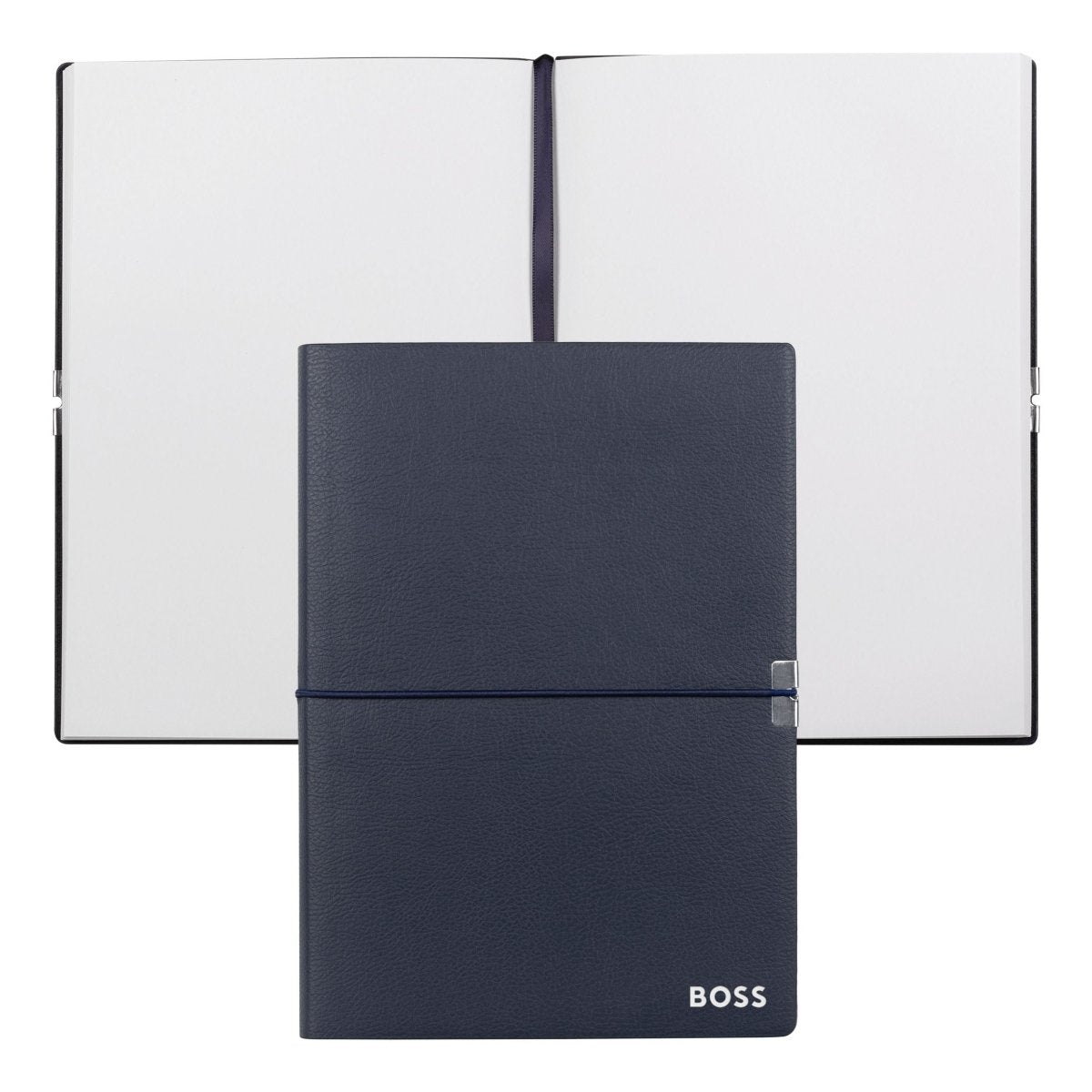 HUGO BOSS Elegance Navy Plain A5 Notebook | HNH124NP | TIME Watches