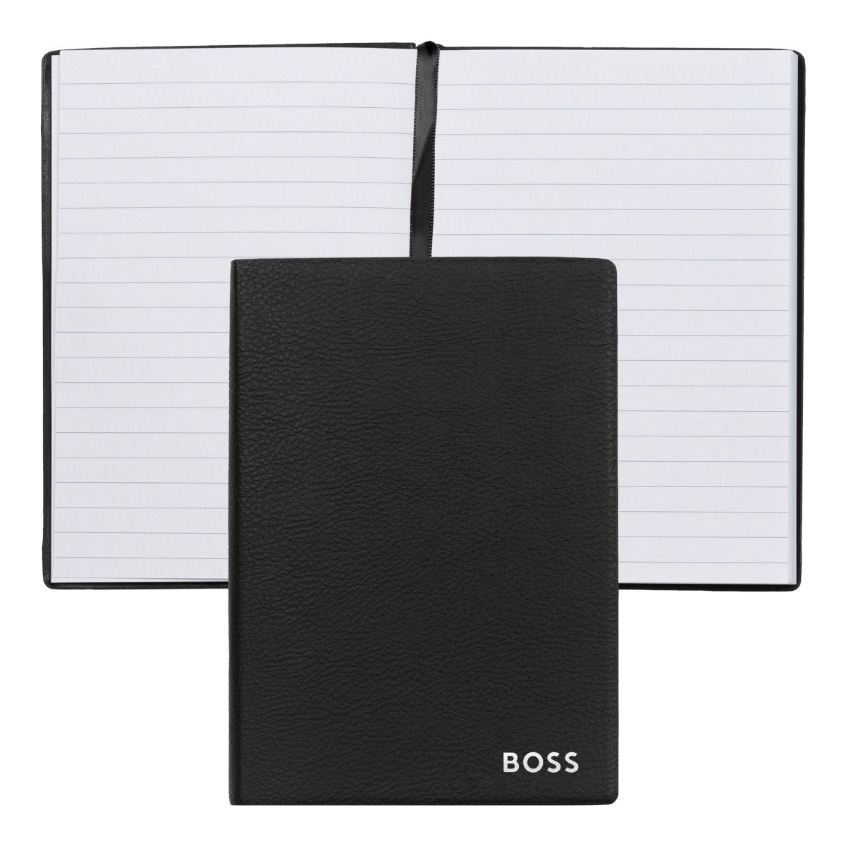HUGO BOSS Essential Black Lined A6 Notebook | HNM121AL | TIME Watches