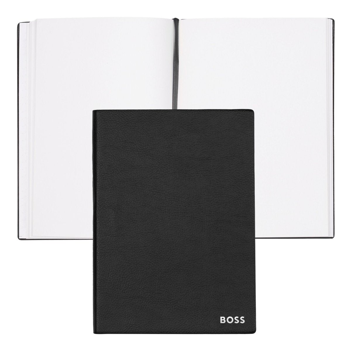 HUGO BOSS Essential Black Plain A5 Notebook | HNH121AP | TIME Watches
