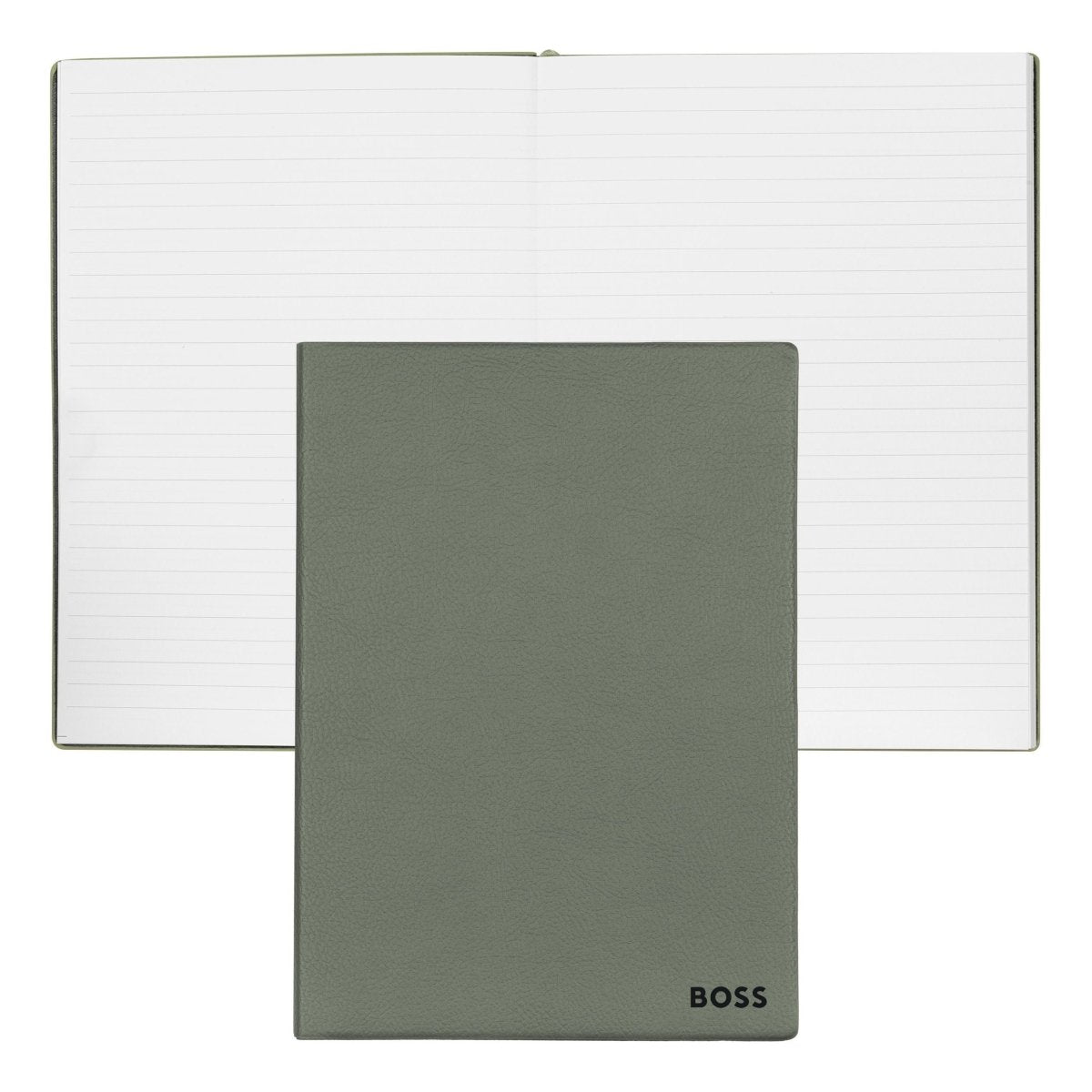 HUGO BOSS Essential Khaki Lined A5 Notebook | HNH121TL | TIME Watches