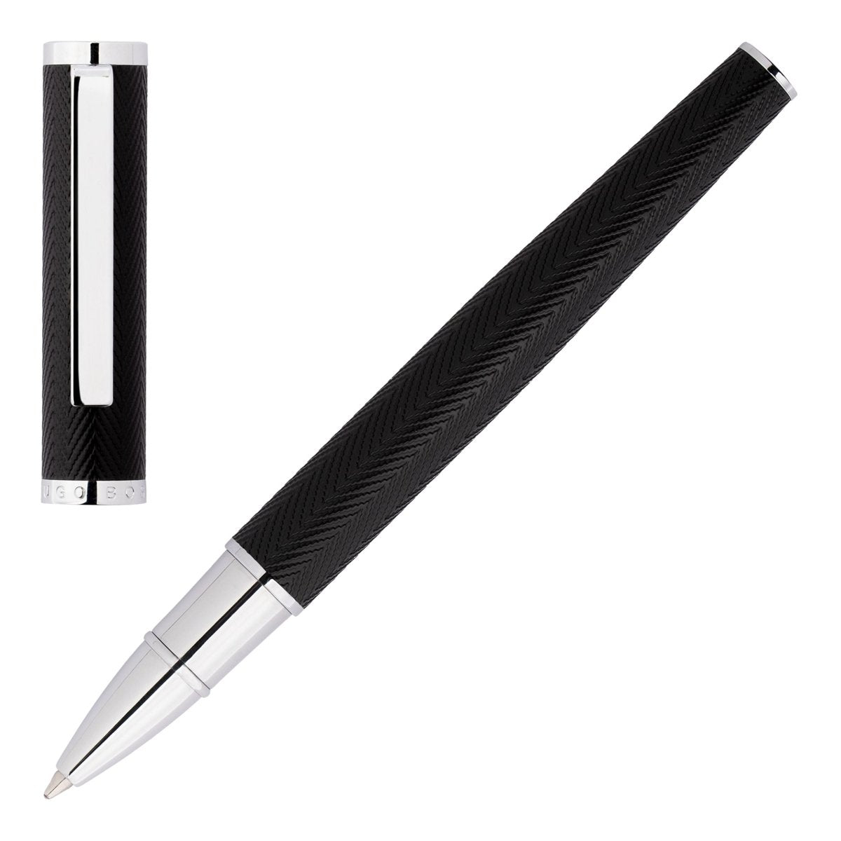 HUGO BOSS Formation Herringbone Chrome Rollerball Pen | HSI1065B | TIME Watches