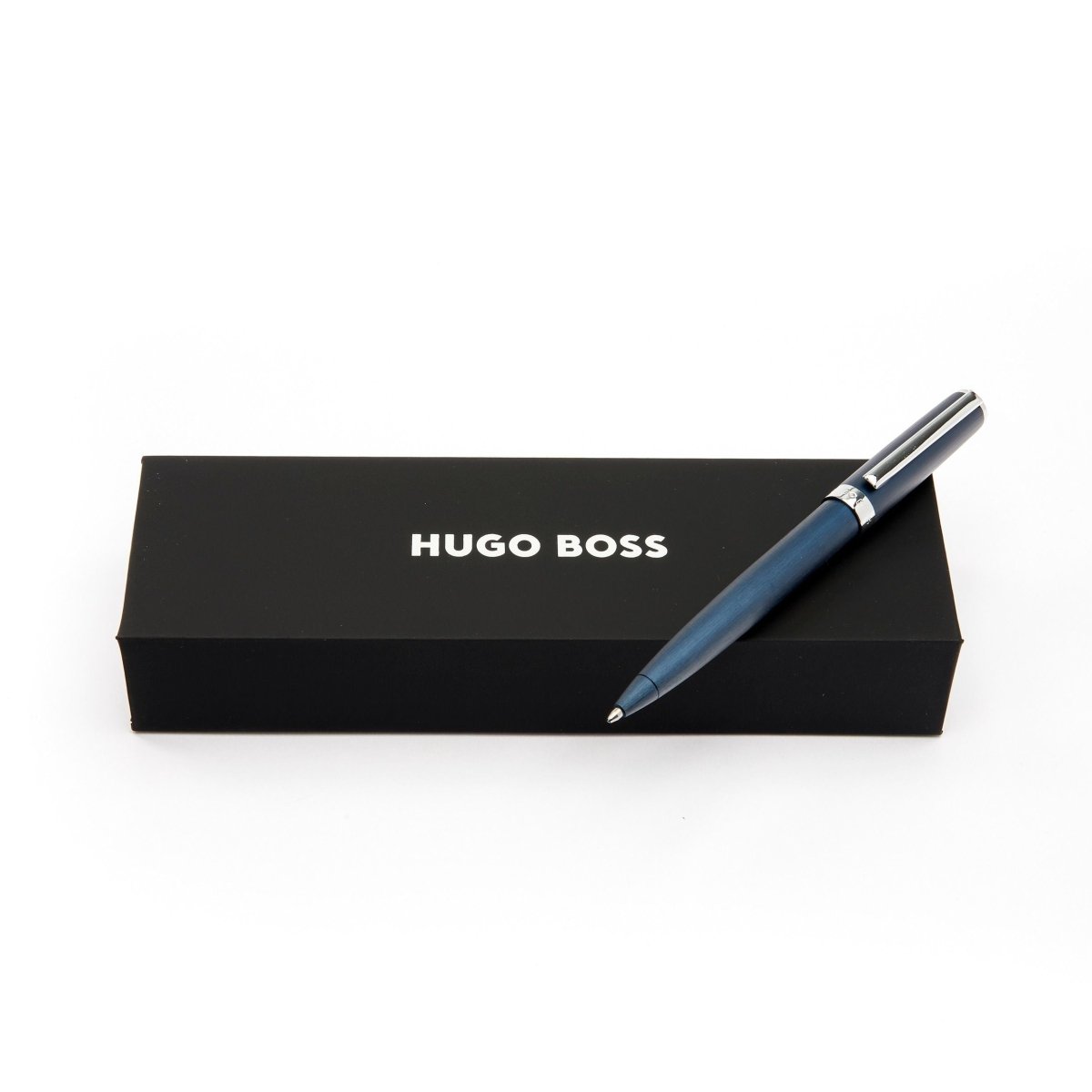 HUGO BOSS Gear Brushed Navy Ballpoint Pen | HSK4414N | TIME Watches
