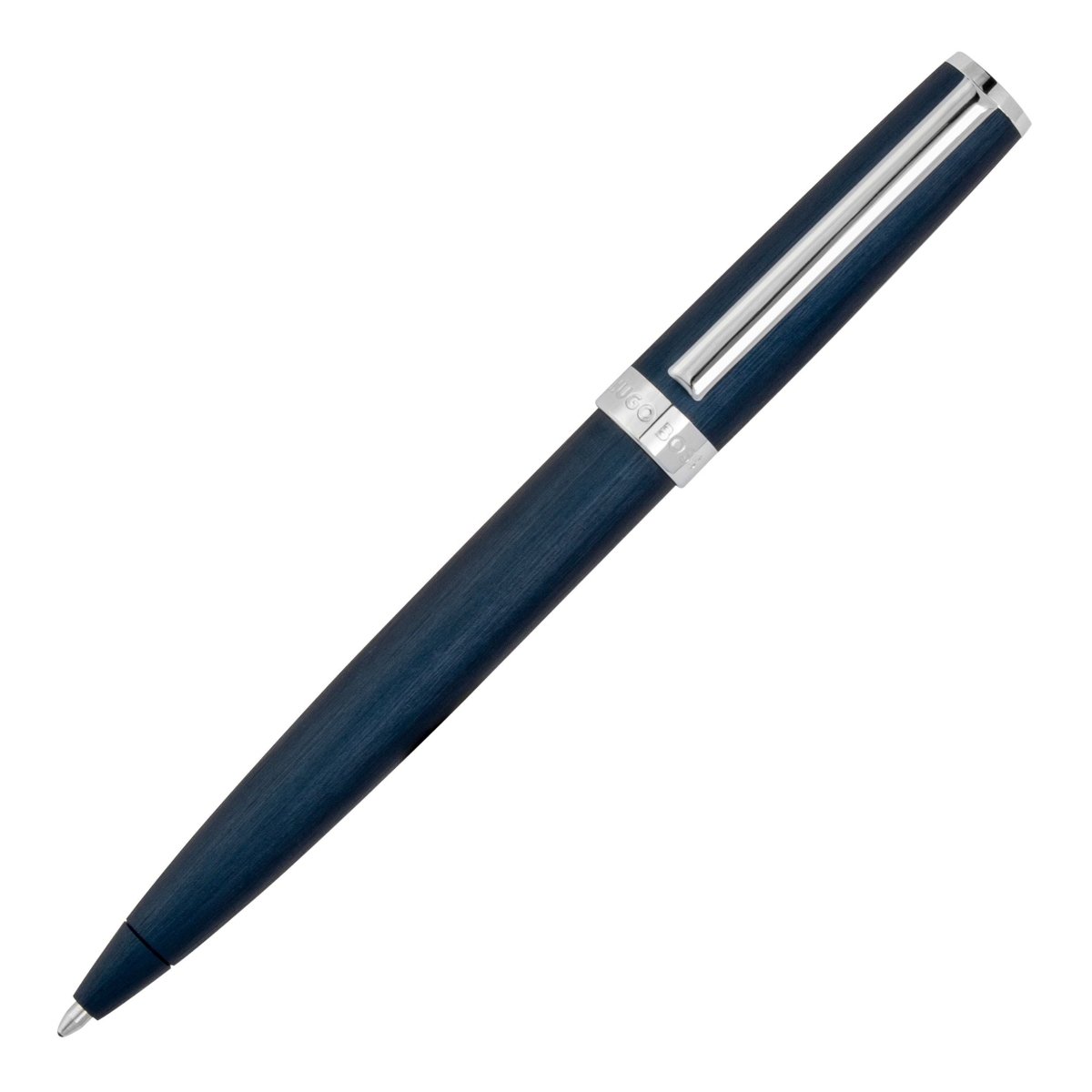 HUGO BOSS Gear Brushed Navy Ballpoint Pen | HSK4414N | TIME Watches