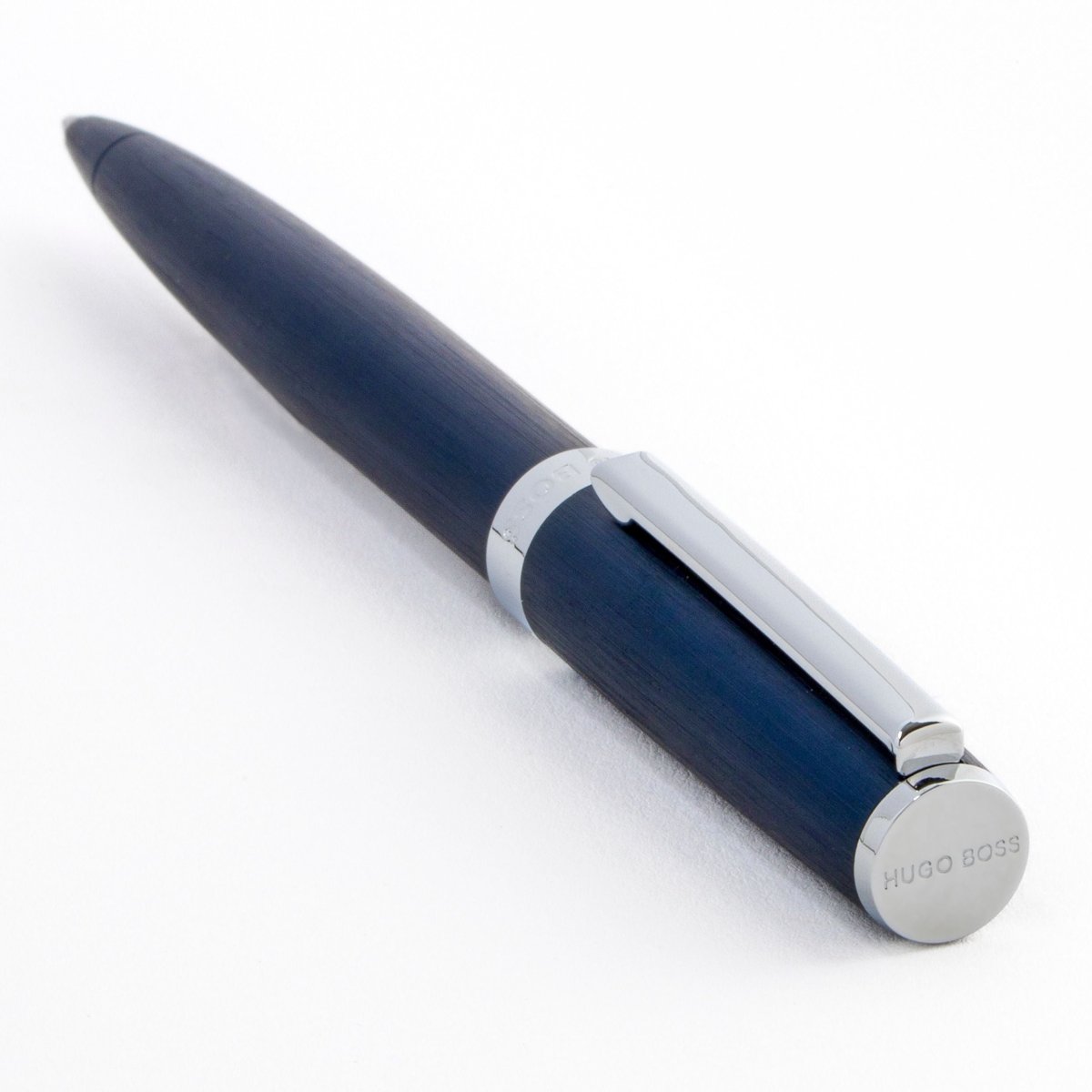 HUGO BOSS Gear Brushed Navy Ballpoint Pen | HSK4414N | TIME Watches